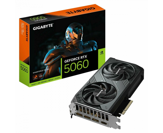 Видеокарта Gigabyte GV-N5060EAGLE OC-8GD 1.0 8Gb GDDR7, 128 Bit, HDMI, DP, BOX