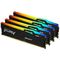 ОЗУ DIMM DDR5 Kingston FURY Beast Black RGB 128Gb(32Gbx4)5600MT/s,2RX8,CL40-40-40,1.25V,288-pin,16Gbit,KF556C40BBAK4-128